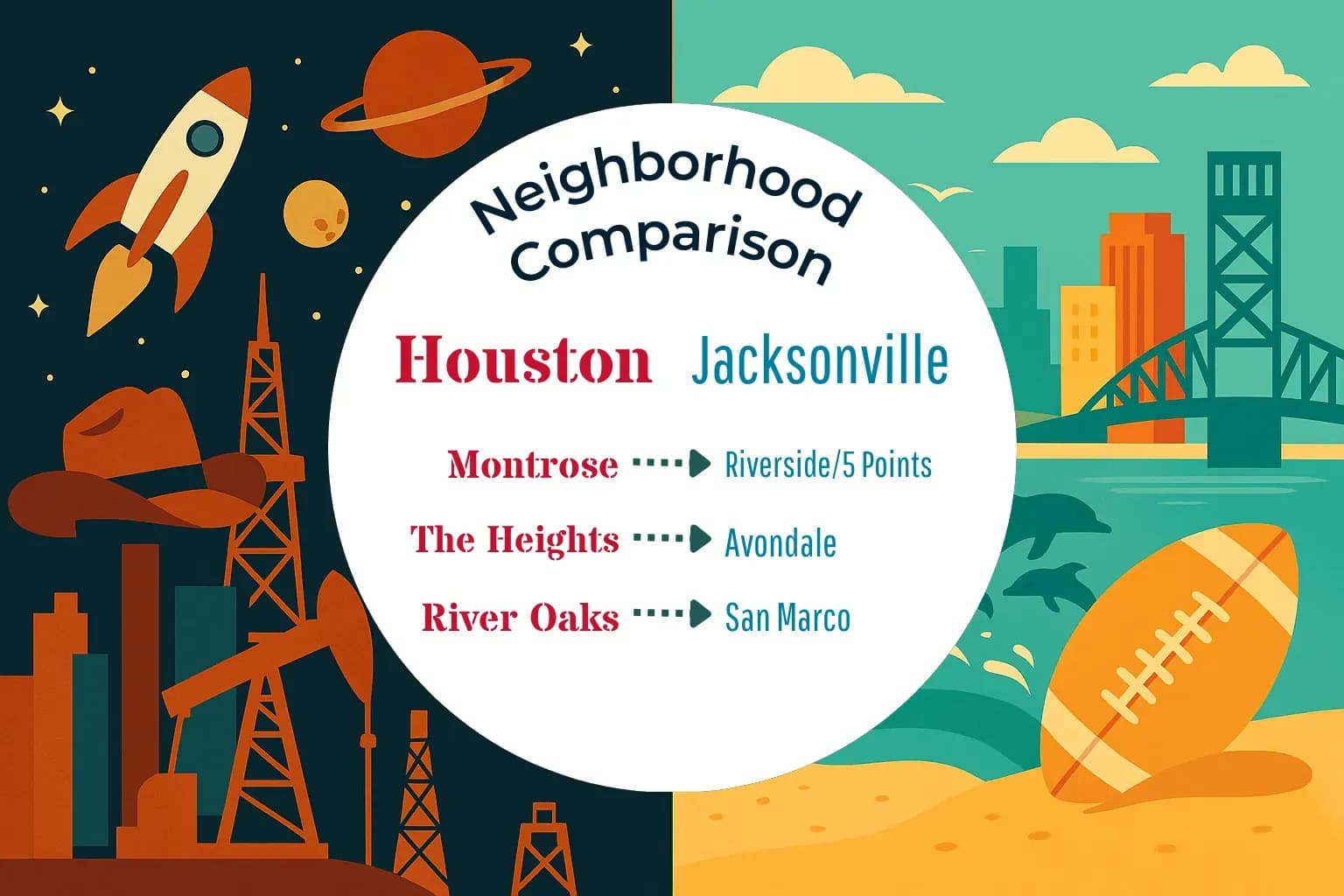 Houston vs Jacksonville Neighborhood Comparison