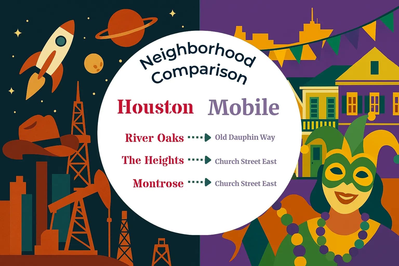Houston vs Mobile Neighborhood Comparison