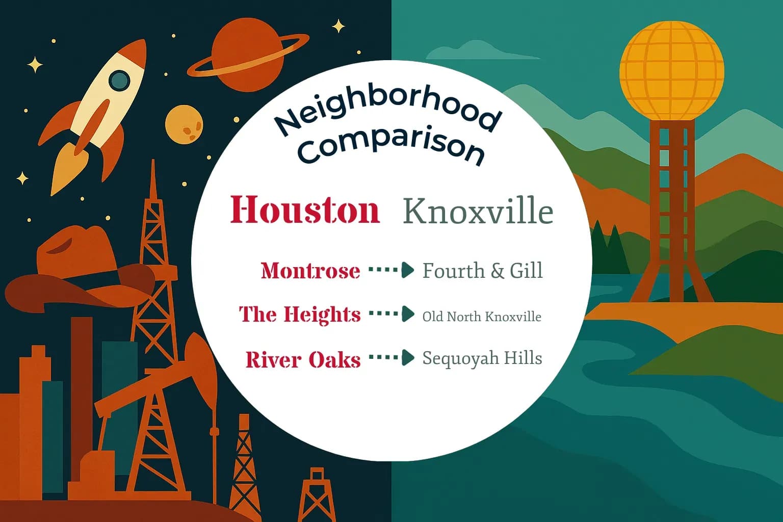 Houston vs Knoxville Neighborhood Comparison