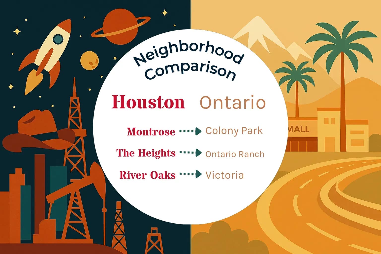 Houston vs Ontario Neighborhood Comparison