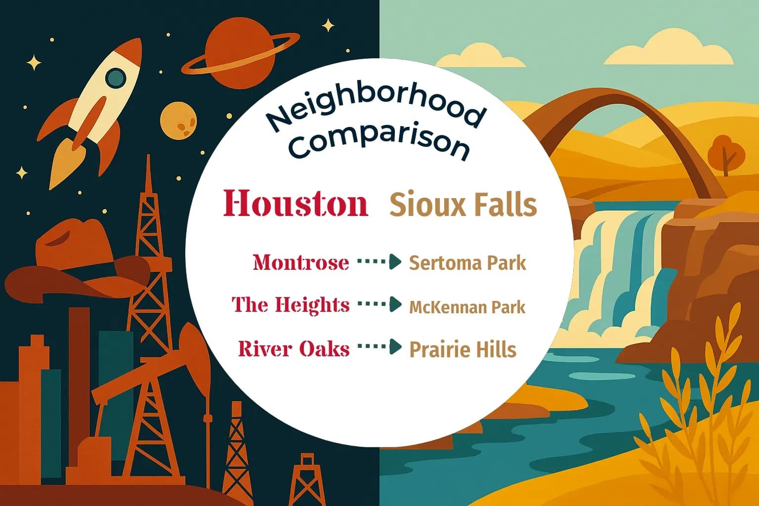Houston vs Sioux Falls Neighborhood Comparison