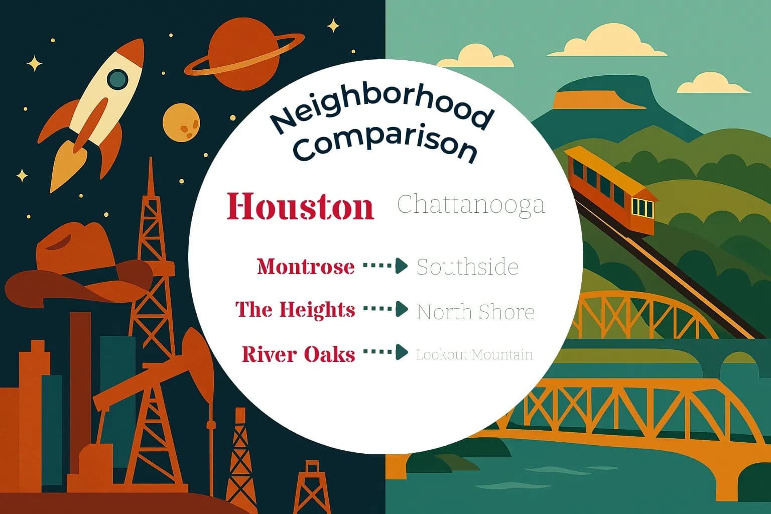 Houston vs Chattanooga Neighborhood Comparison