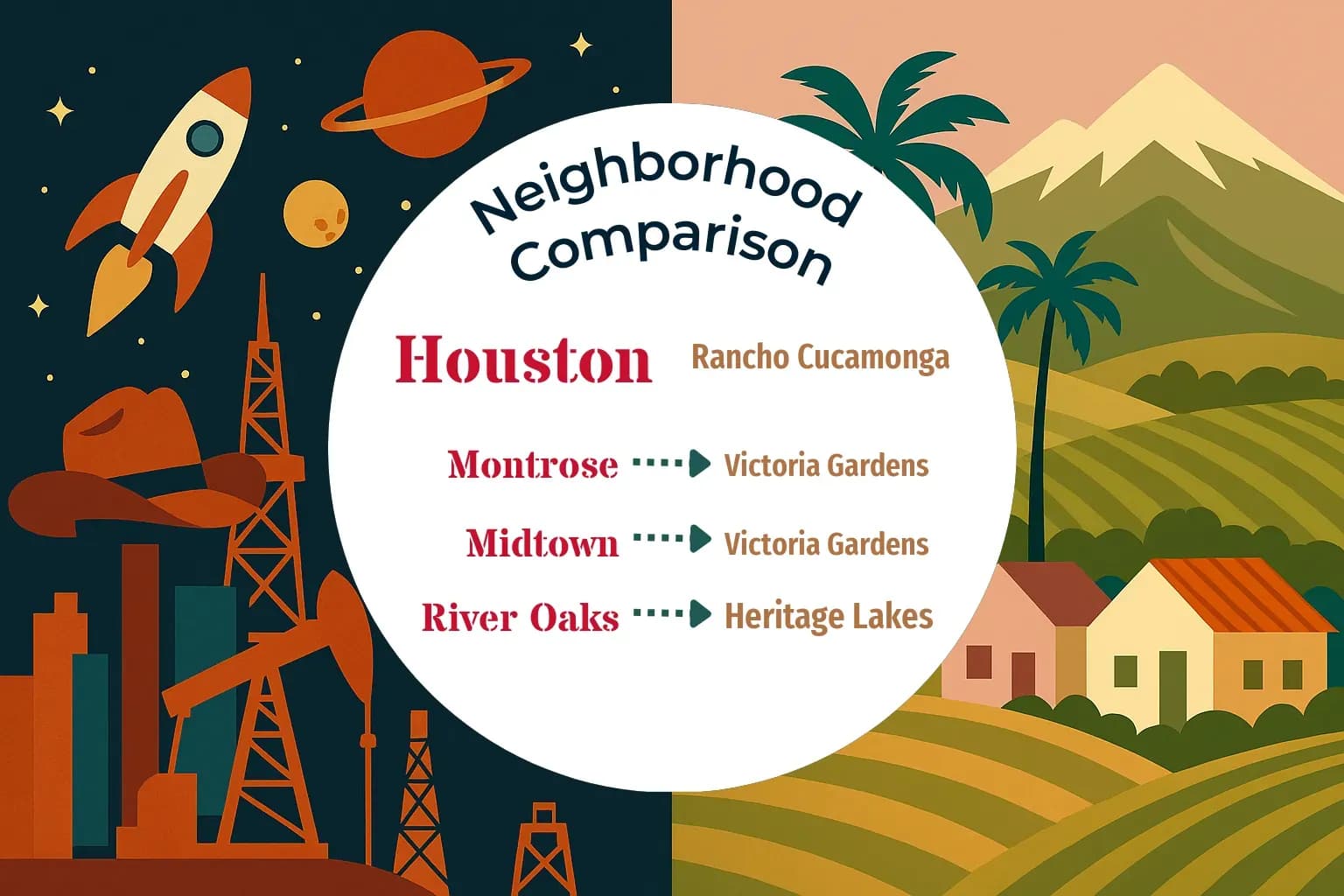 Houston vs Rancho Cucamonga Neighborhood Comparison