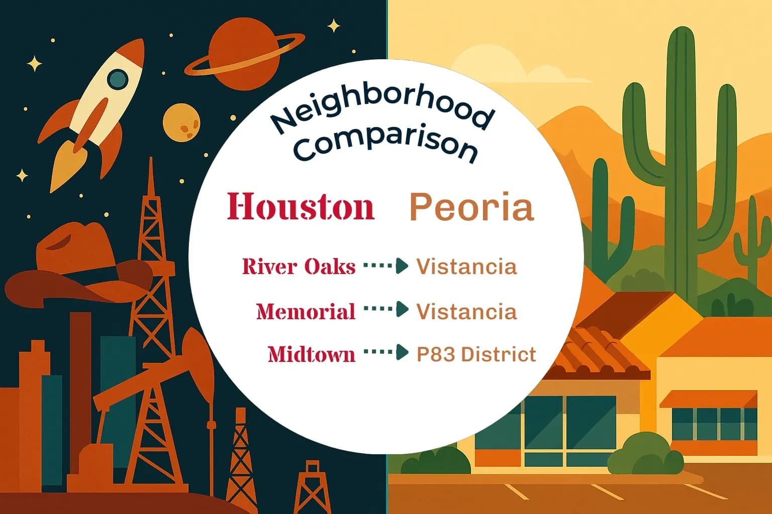 Houston vs Peoria Neighborhood Comparison