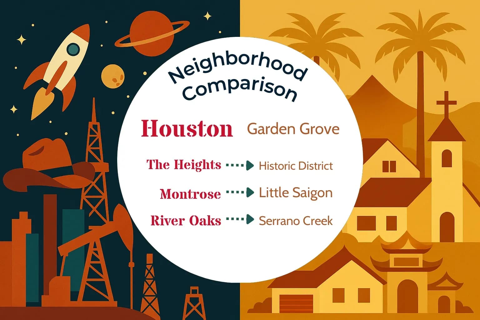 Houston vs Garden Grove Neighborhood Comparison