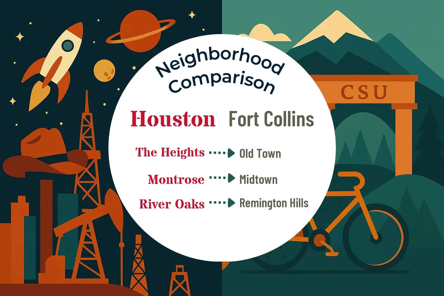 Houston vs Fort Collins Neighborhood Comparison