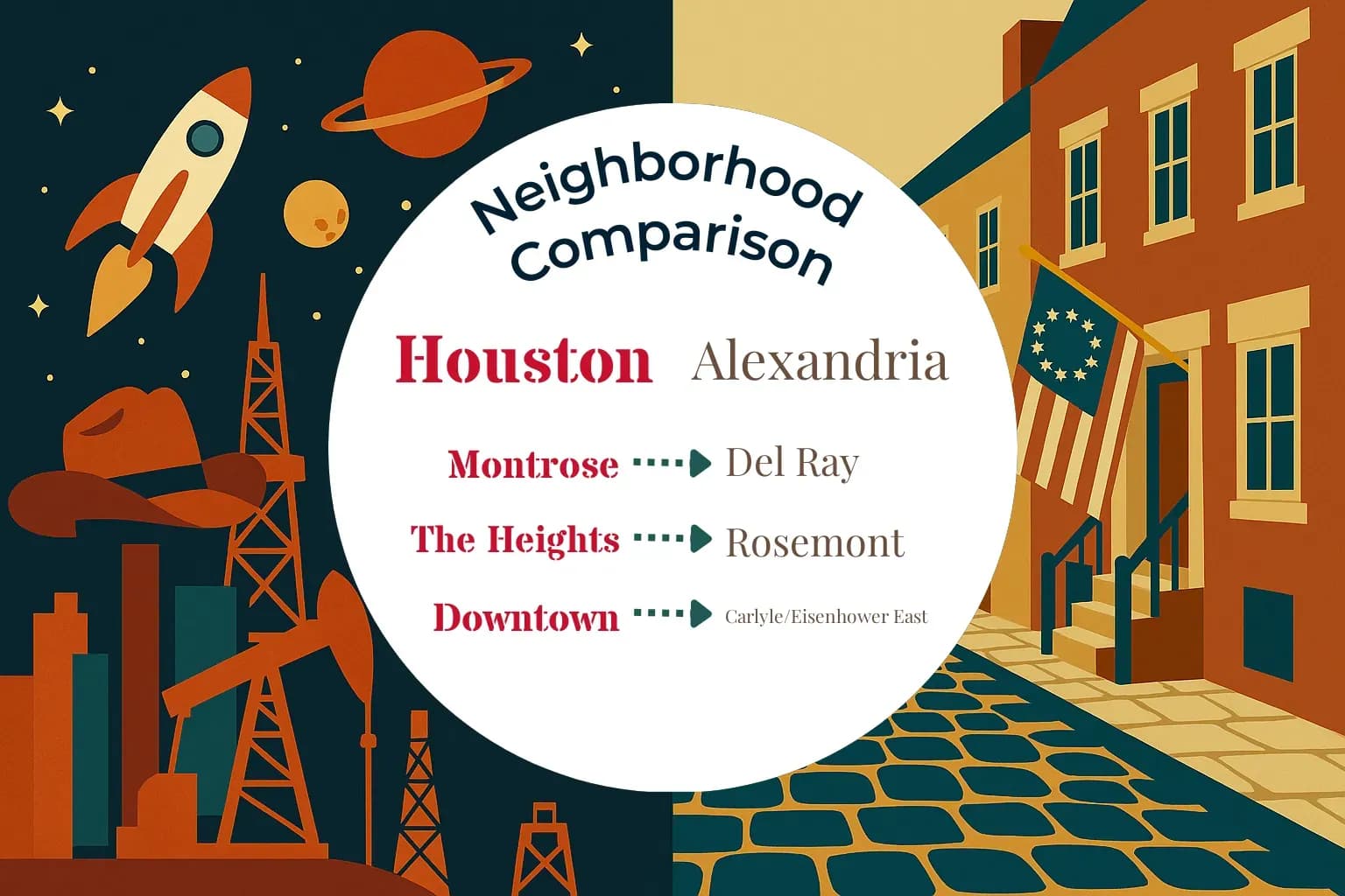 Houston vs Alexandria Neighborhood Comparison