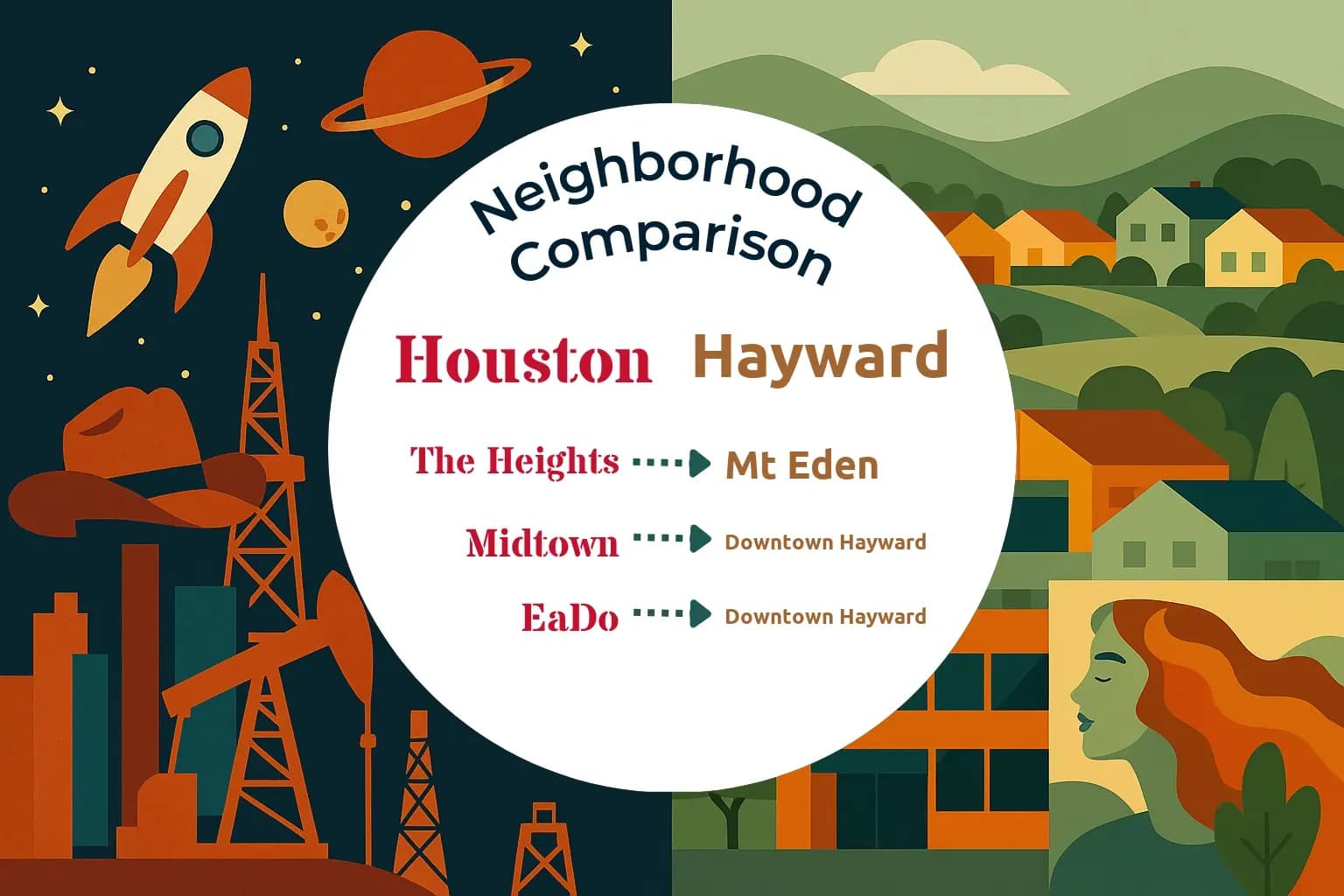 Houston vs Hayward Neighborhood Comparison