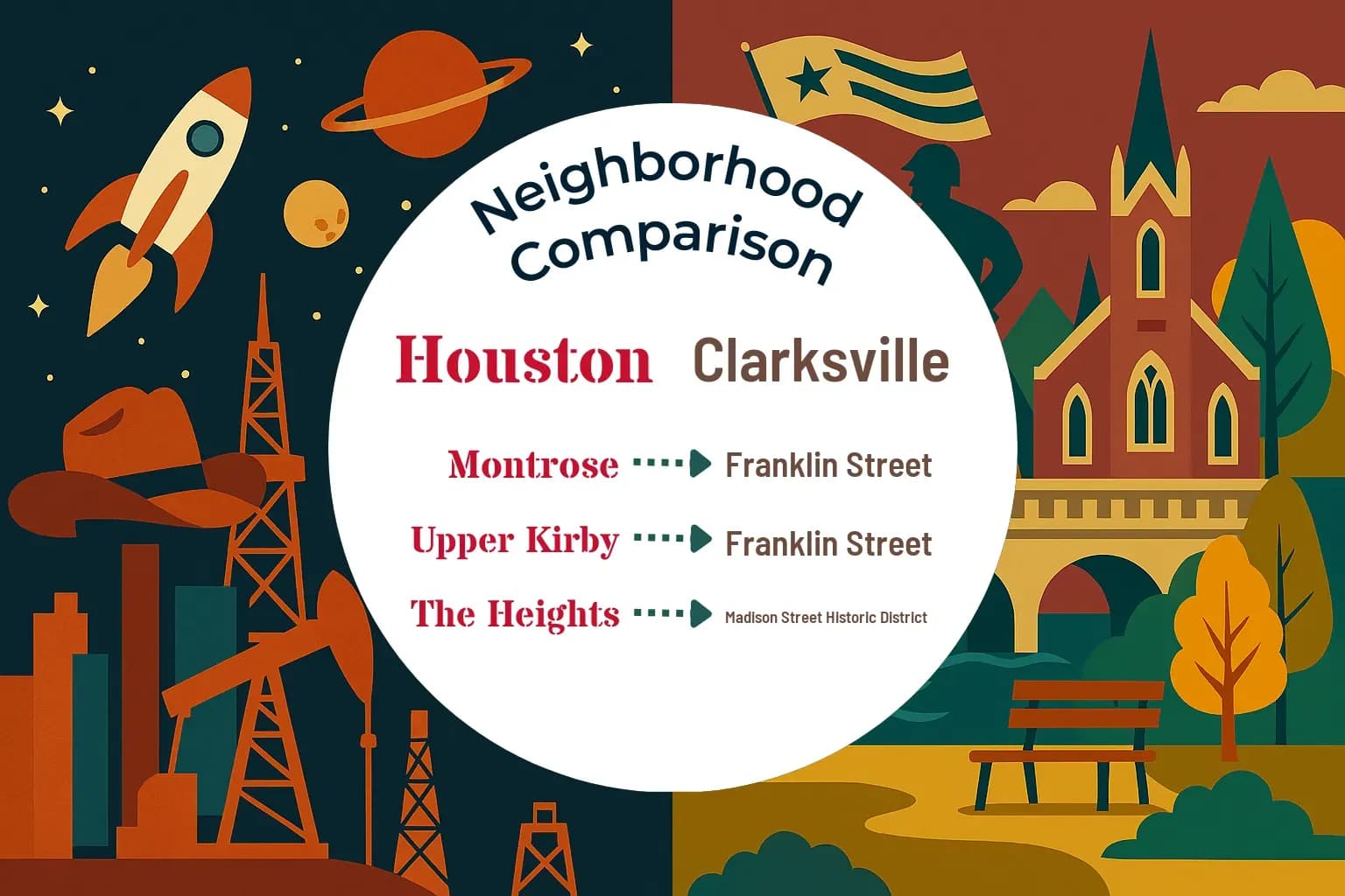 Houston vs Clarksville Neighborhood Comparison