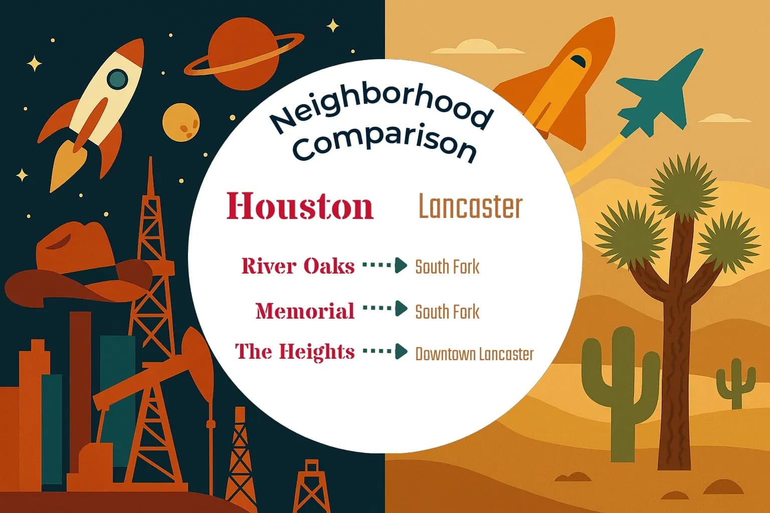 Houston vs Lancaster Neighborhood Comparison