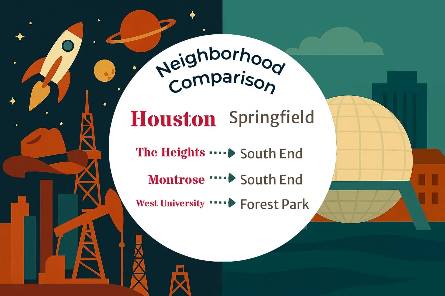 Houston vs Springfield Neighborhood Comparison