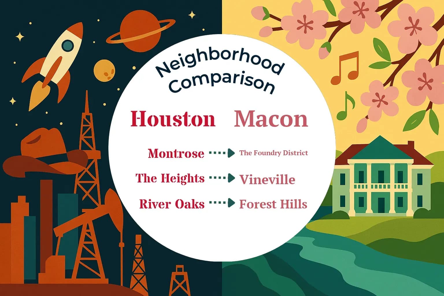 Houston vs Macon Neighborhood Comparison