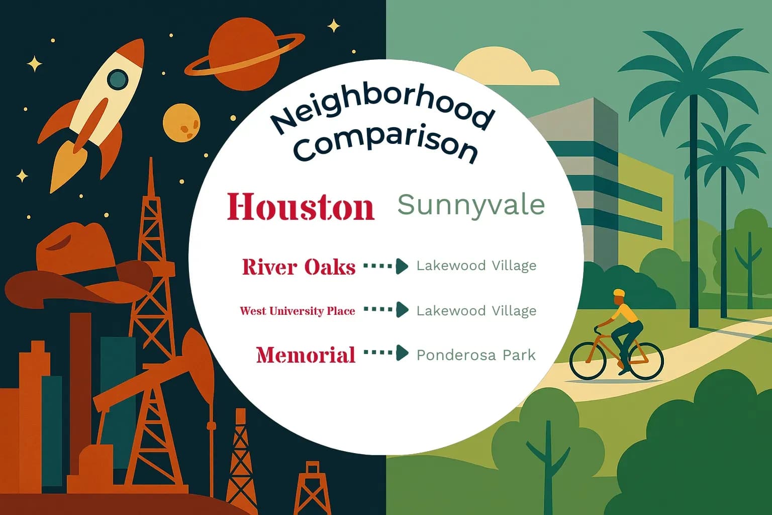 Houston vs Sunnyvale Neighborhood Comparison