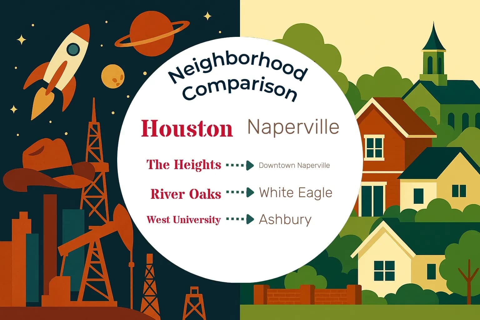 Houston vs Naperville Neighborhood Comparison