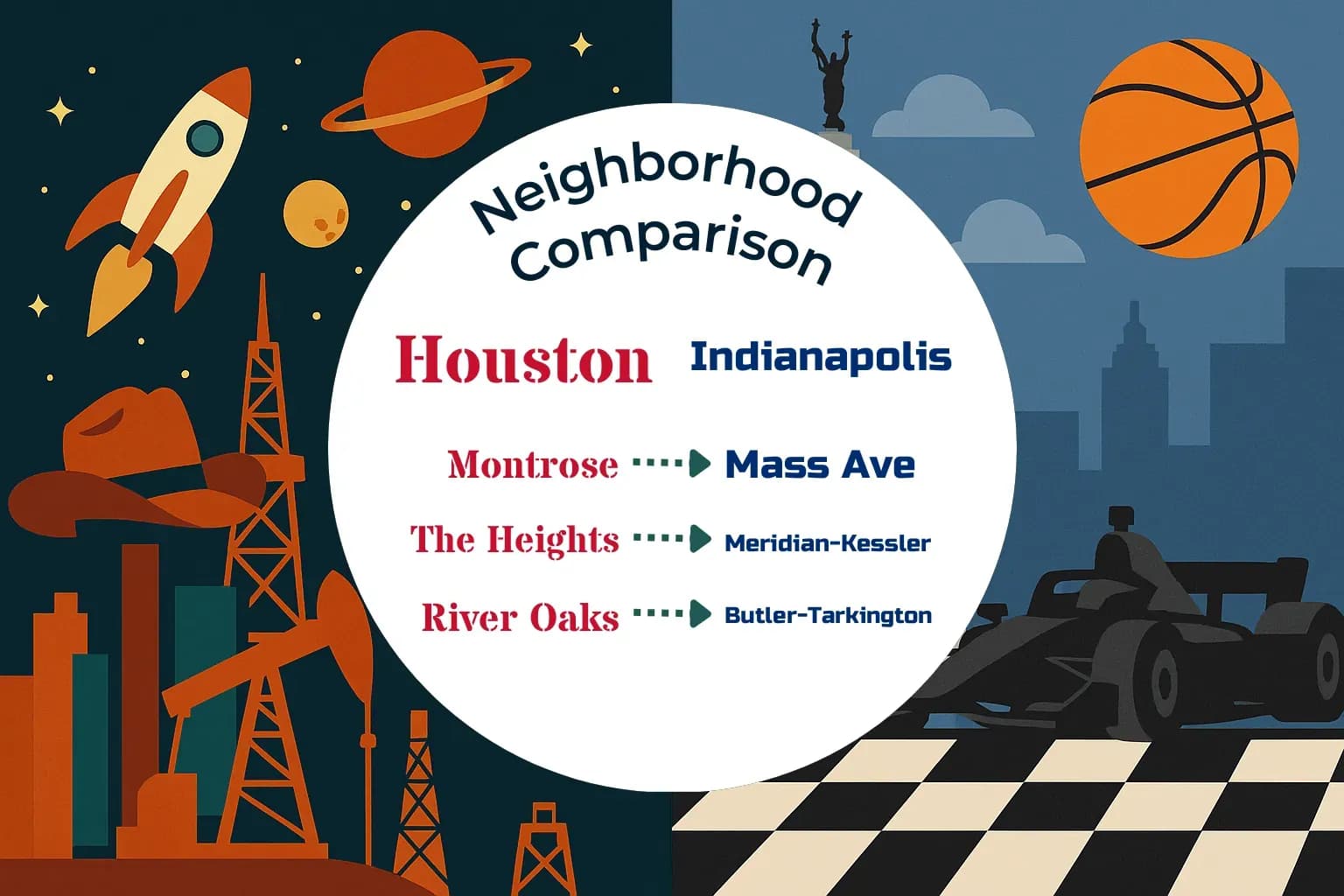Houston vs Indianapolis Neighborhood Comparison