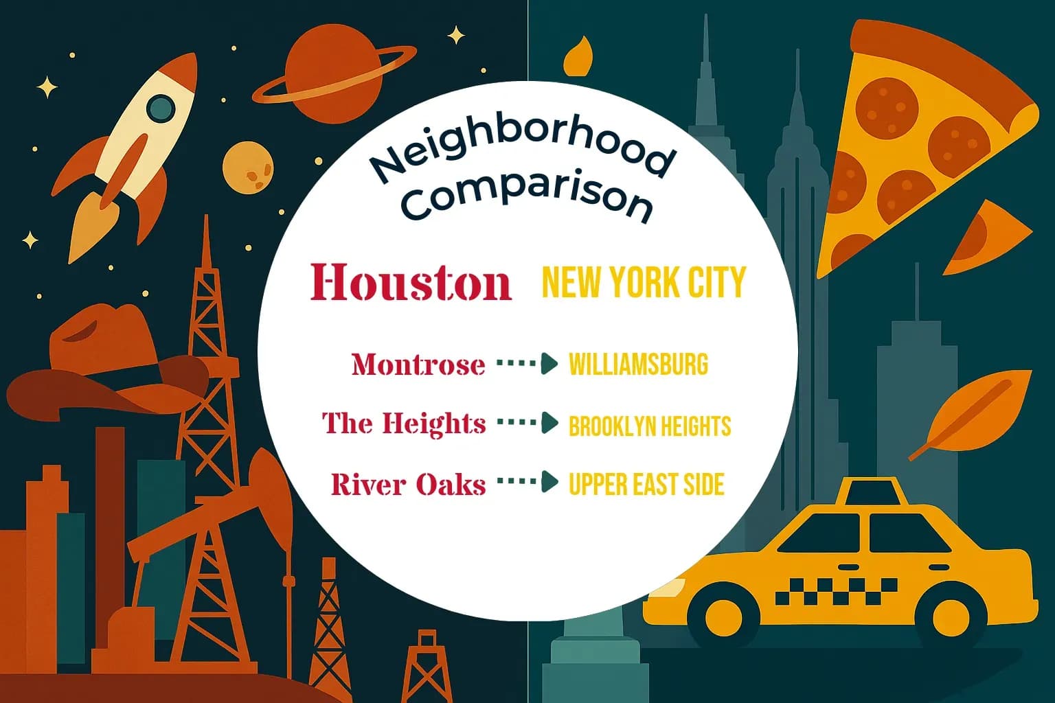 Houston vs New York City Neighborhood Comparison