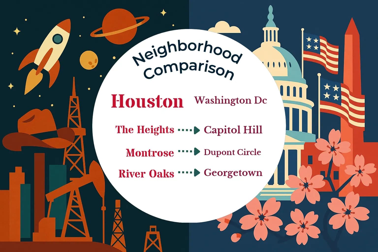 Houston vs Washington DC Neighborhood Comparison