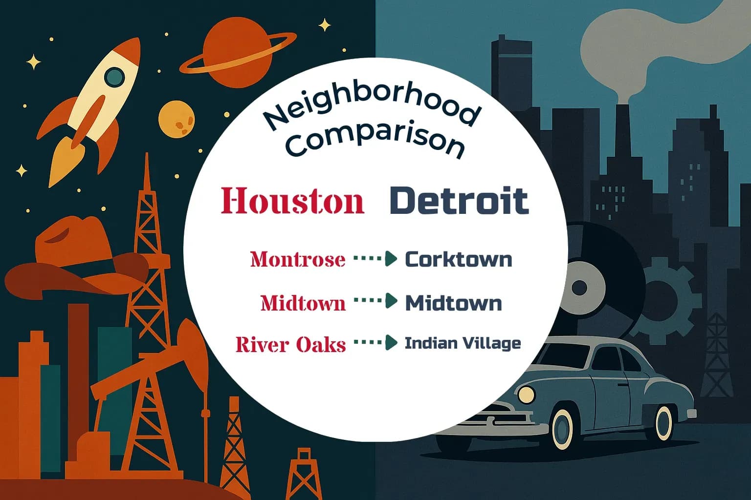 Houston vs Detroit Neighborhood Comparison