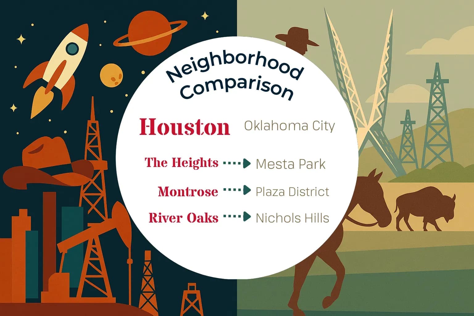 Houston vs Oklahoma City Neighborhood Comparison