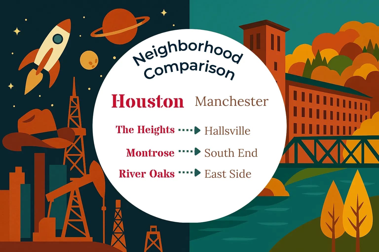 Houston vs Manchester Neighborhood Comparison