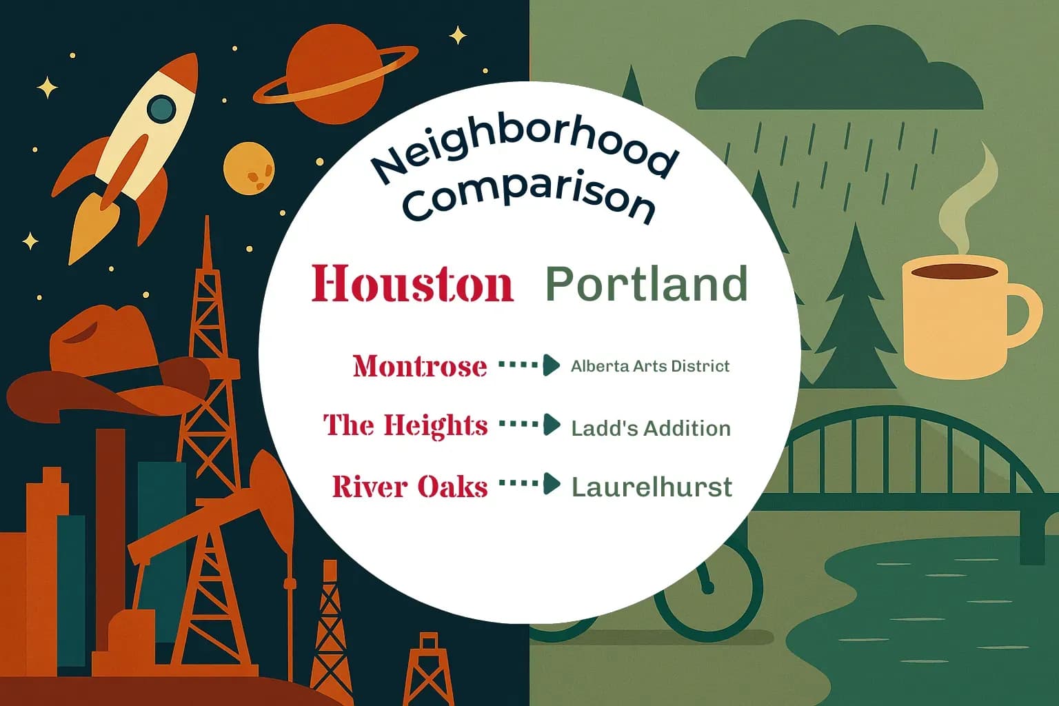 Houston vs Portland Neighborhood Comparison