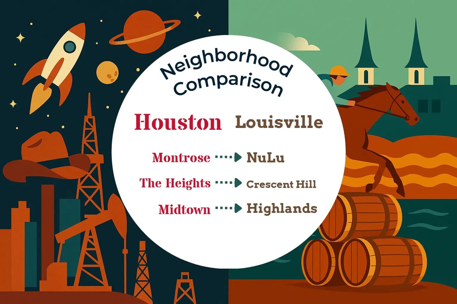 Houston vs Louisville Neighborhood Comparison