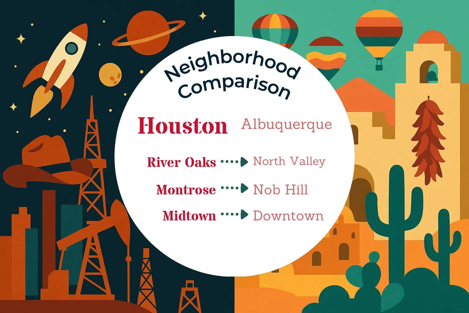 Houston vs Albuquerque Neighborhood Comparison