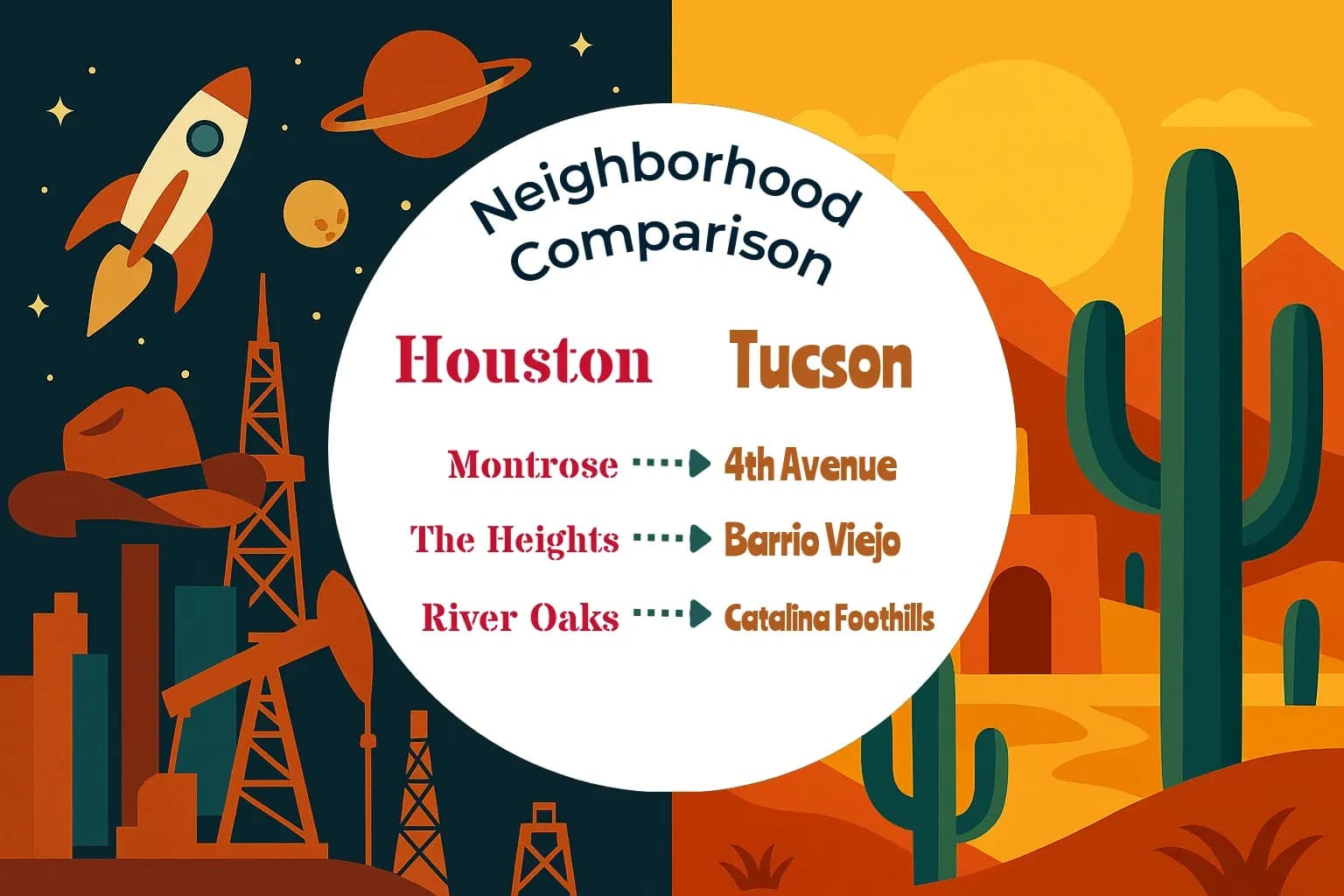 Houston vs Tucson Neighborhood Comparison