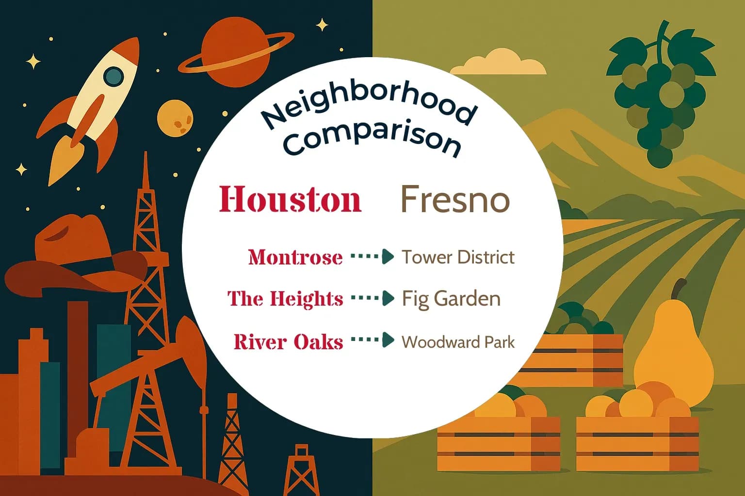 Houston vs Fresno Neighborhood Comparison