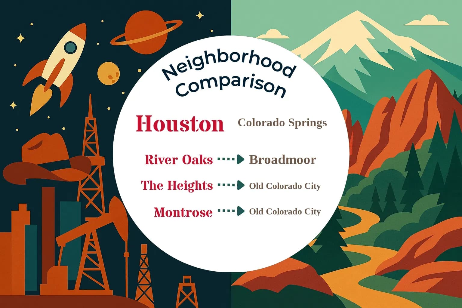 Houston vs Colorado Springs Neighborhood Comparison