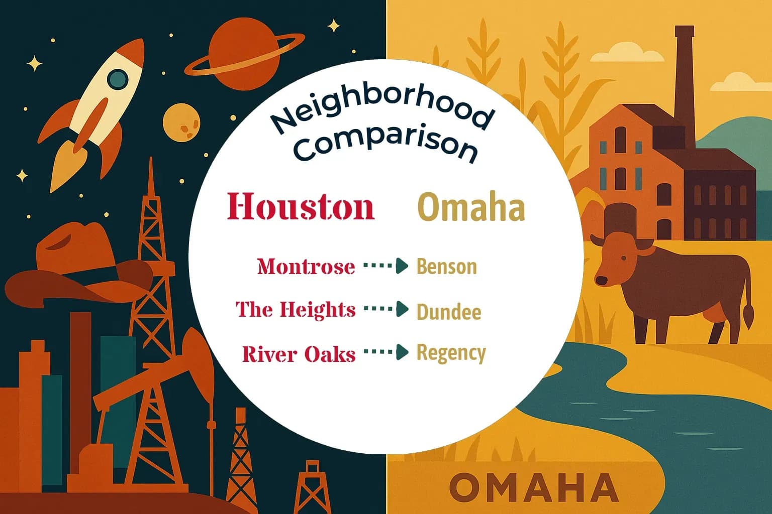 Houston vs Omaha Neighborhood Comparison