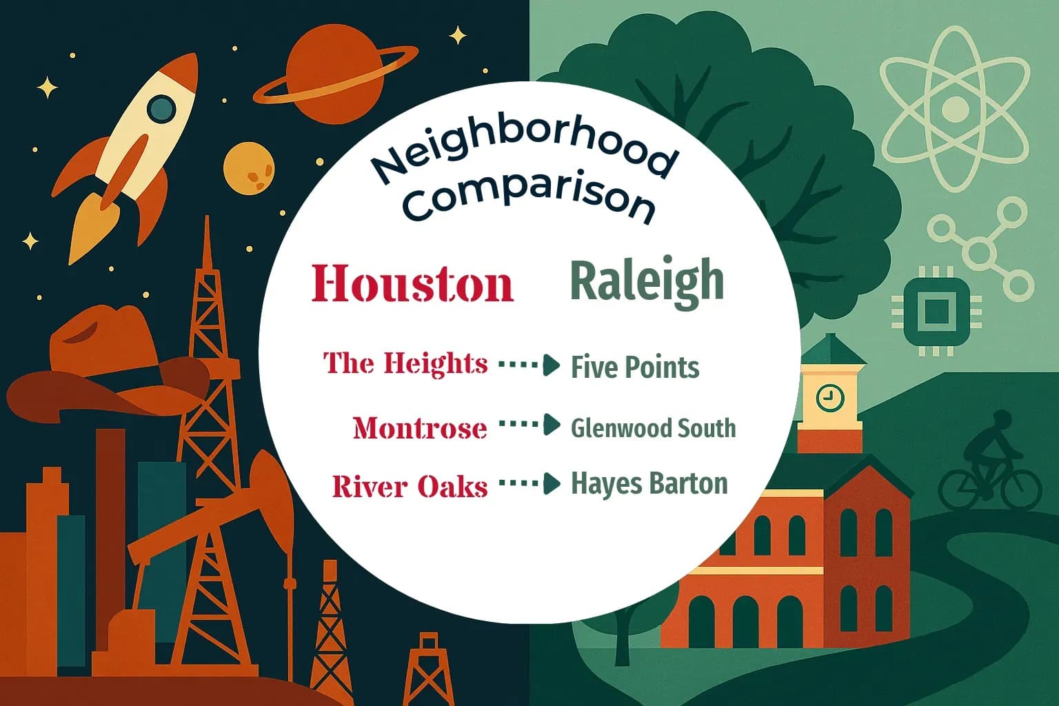 Houston vs Raleigh Neighborhood Comparison