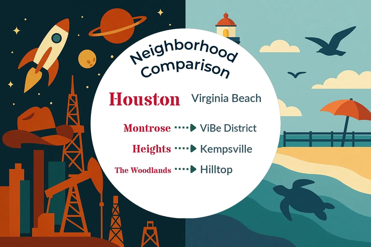 Houston vs Virginia Beach Neighborhood Comparison