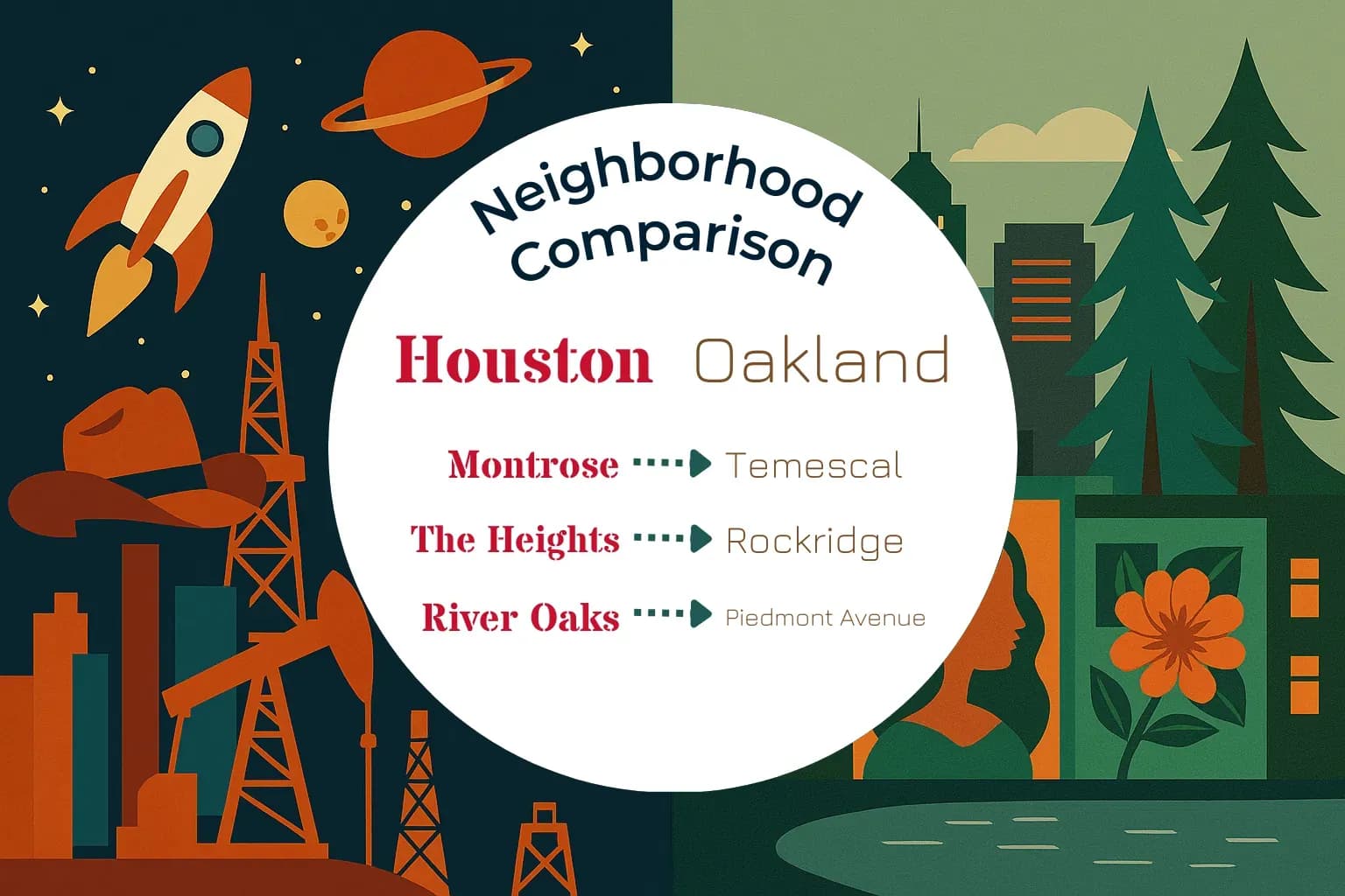 Houston vs Oakland Neighborhood Comparison