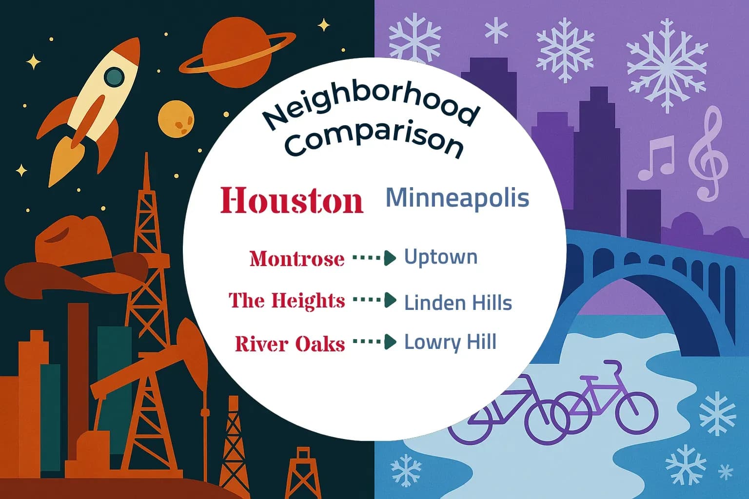Houston vs Minneapolis Neighborhood Comparison