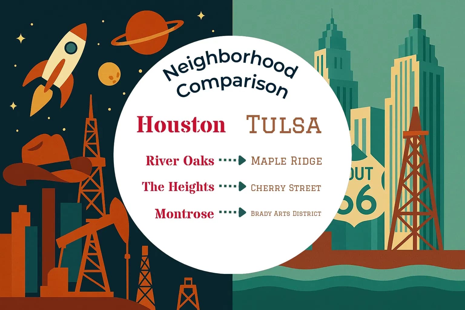Houston vs Tulsa Neighborhood Comparison