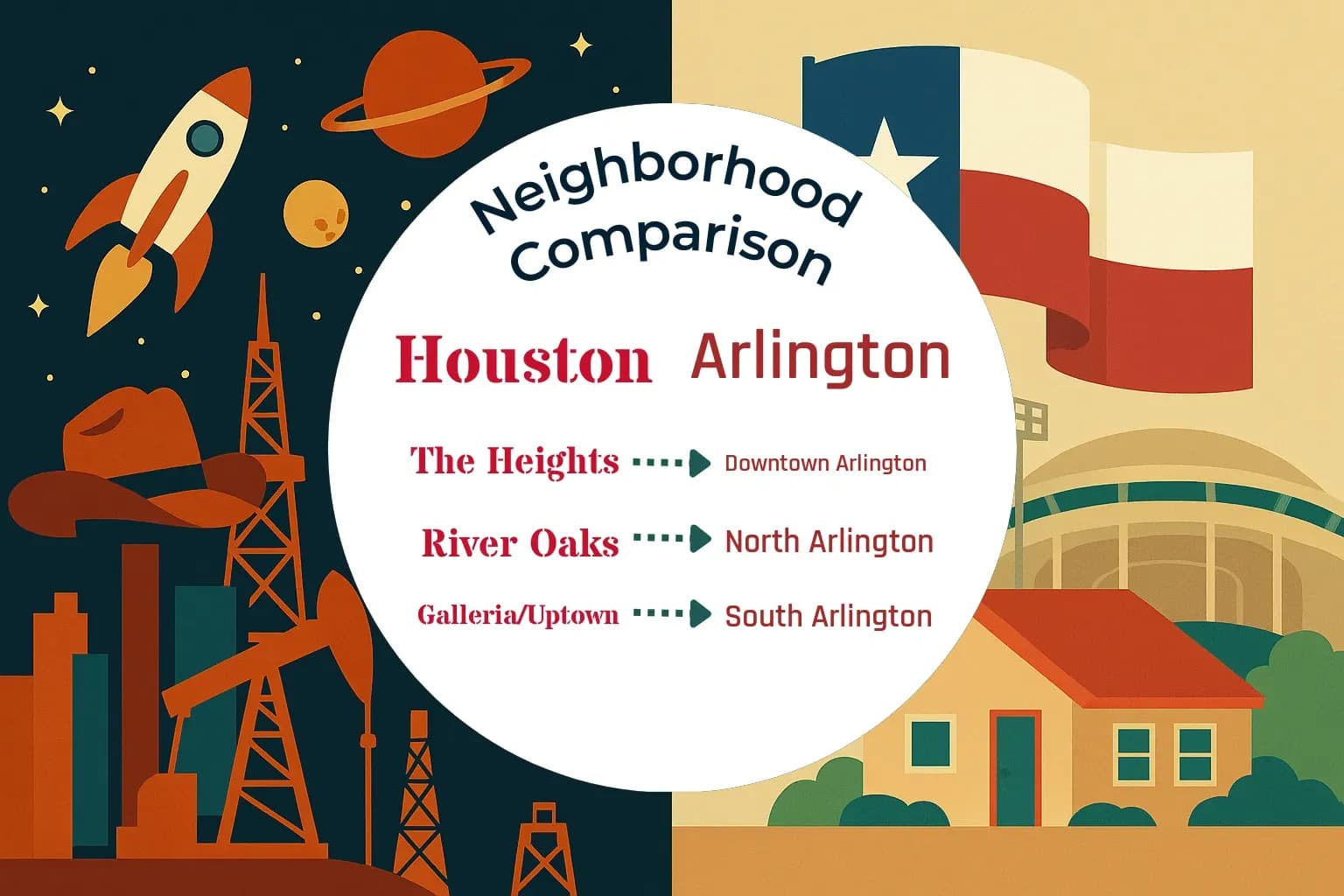 Houston vs Arlington Neighborhood Comparison