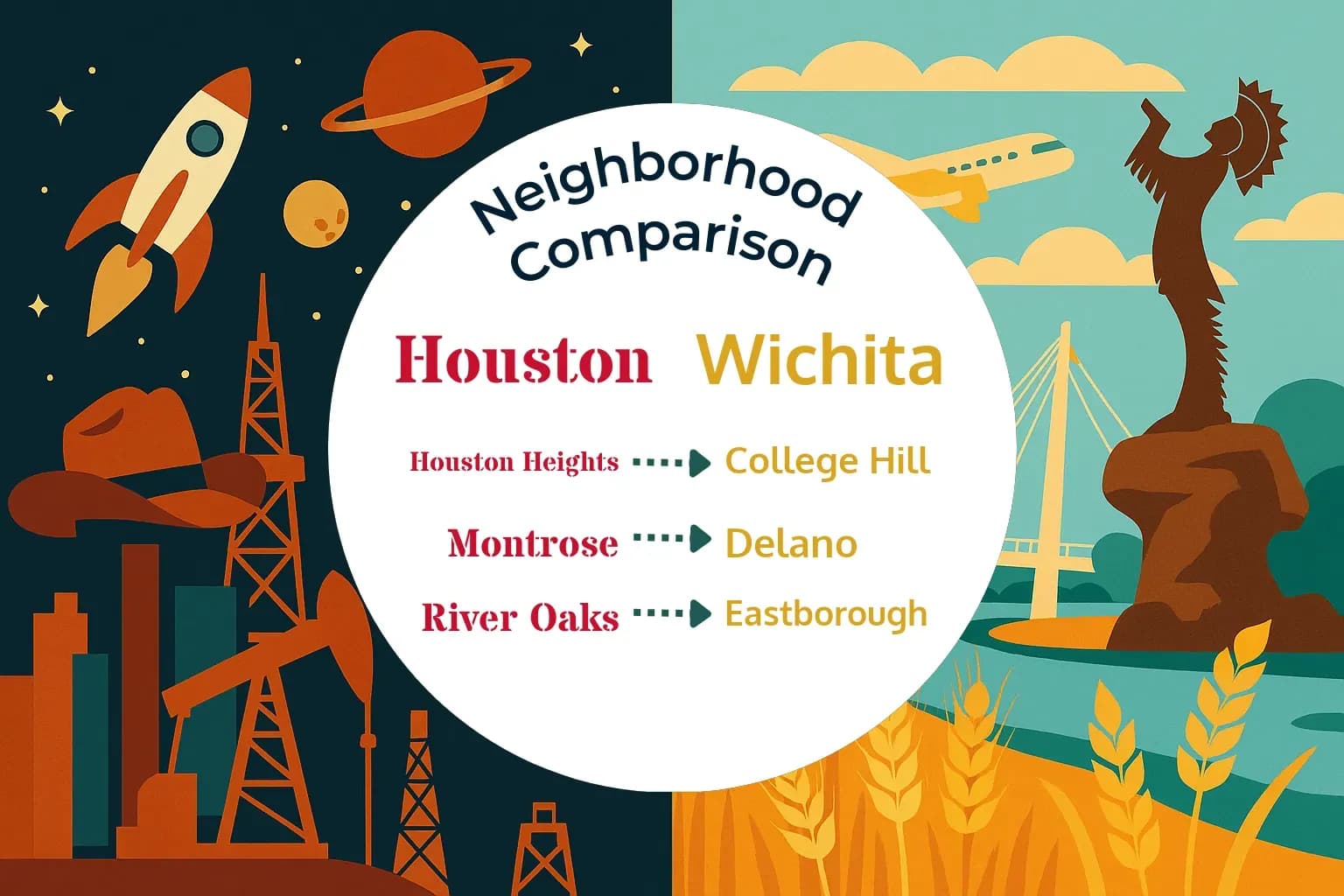 Houston vs Wichita Neighborhood Comparison
