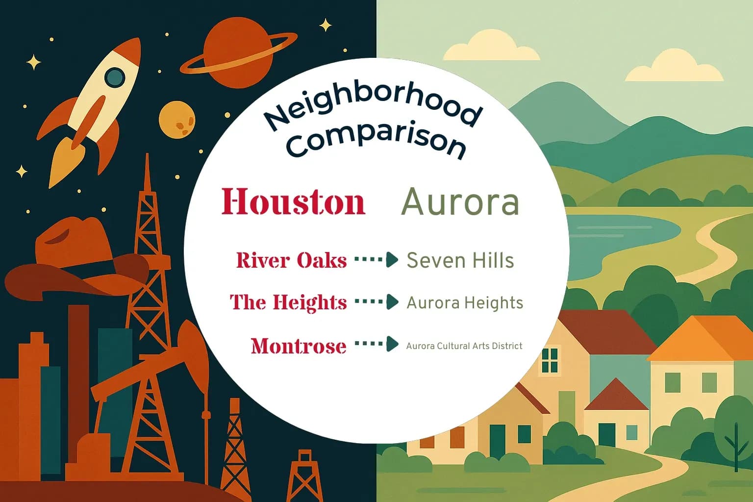 Houston vs Aurora Neighborhood Comparison