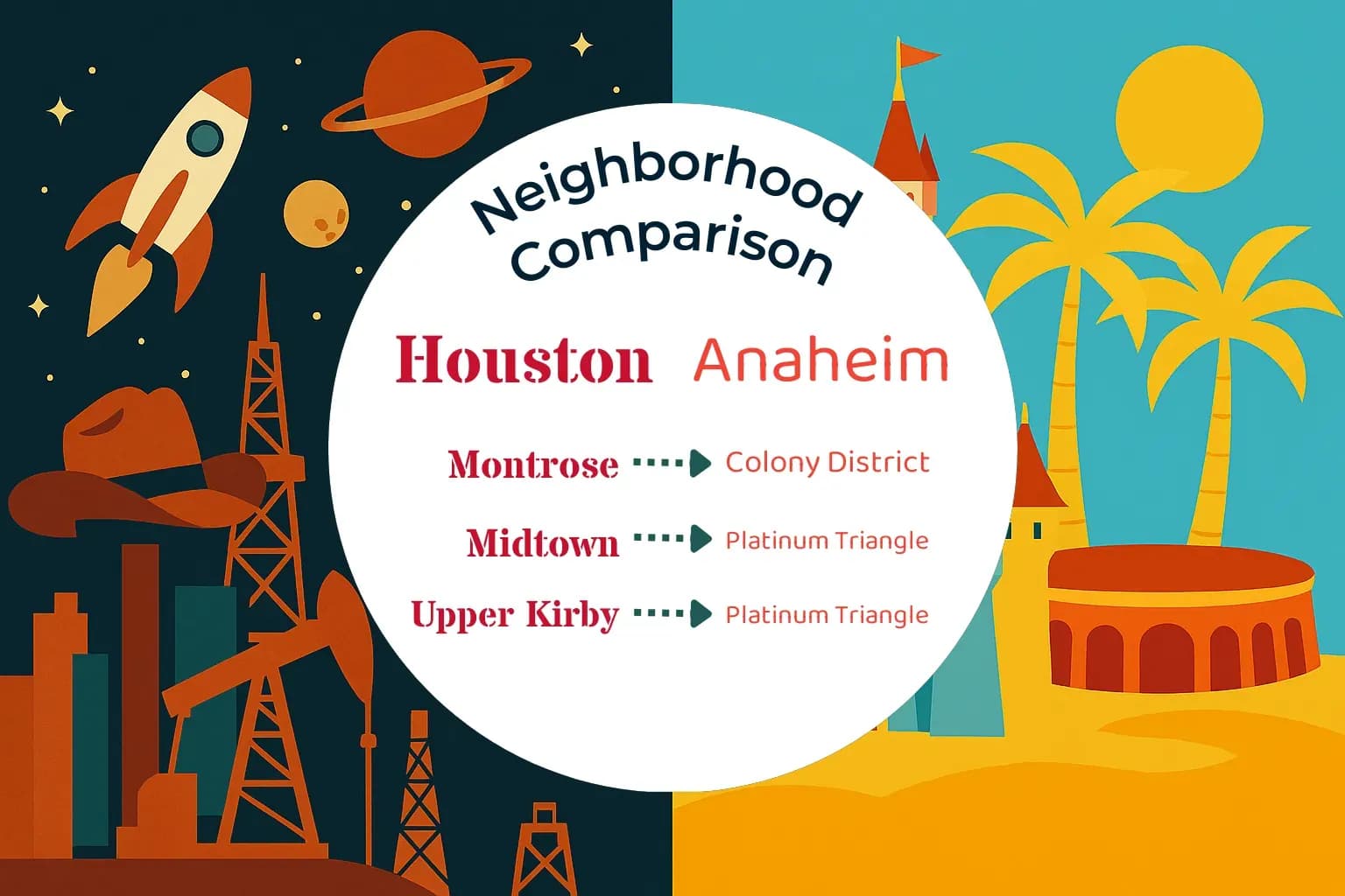 Houston vs Anaheim Neighborhood Comparison