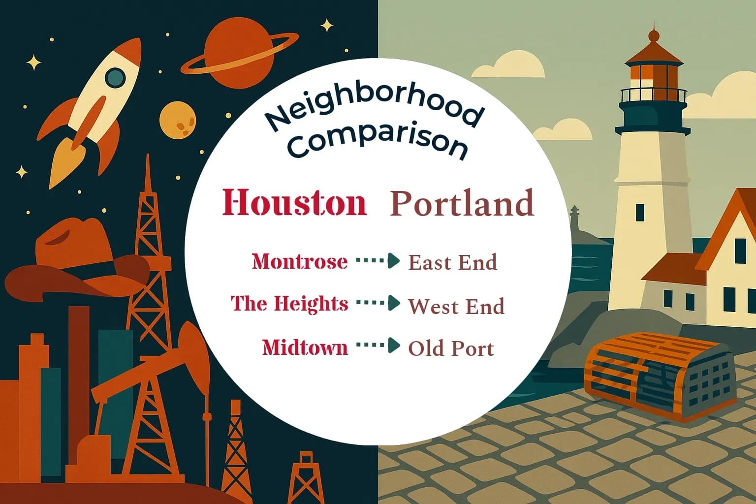 Houston vs Portland Neighborhood Comparison