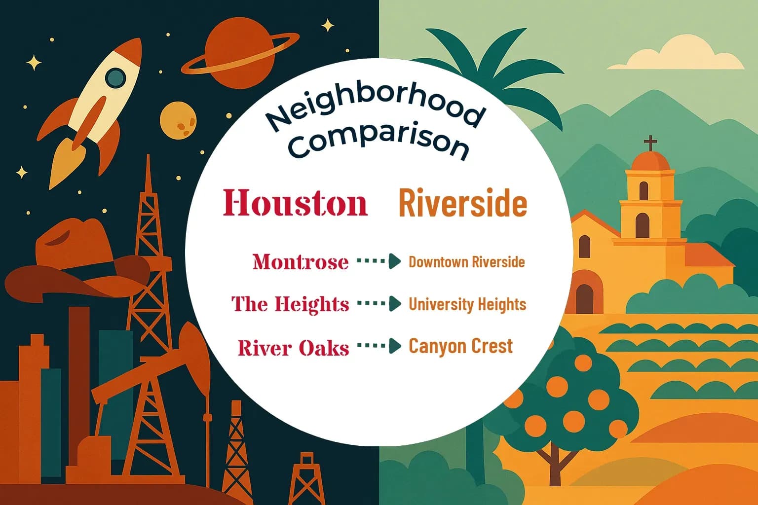 Houston vs Riverside Neighborhood Comparison