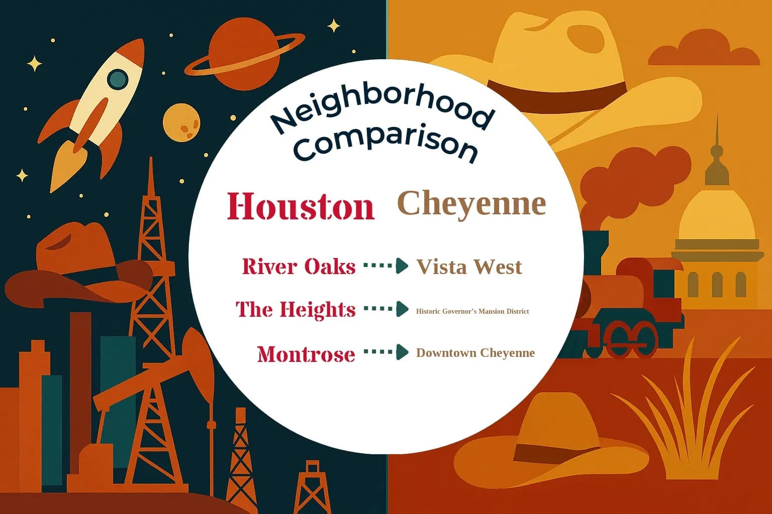 Houston vs Cheyenne Neighborhood Comparison
