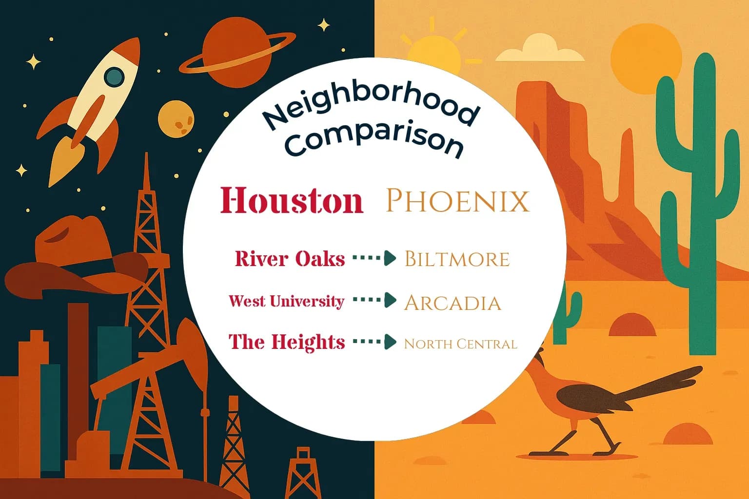 Houston vs Phoenix Neighborhood Comparison