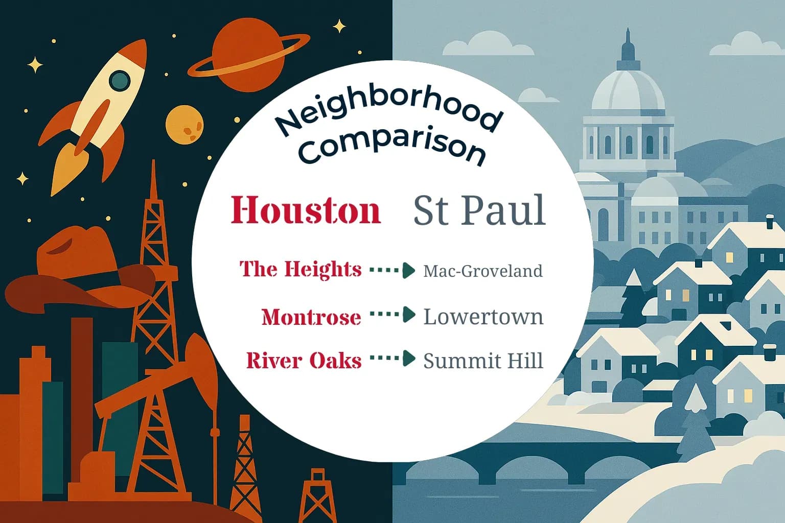 Houston vs St. Paul Neighborhood Comparison