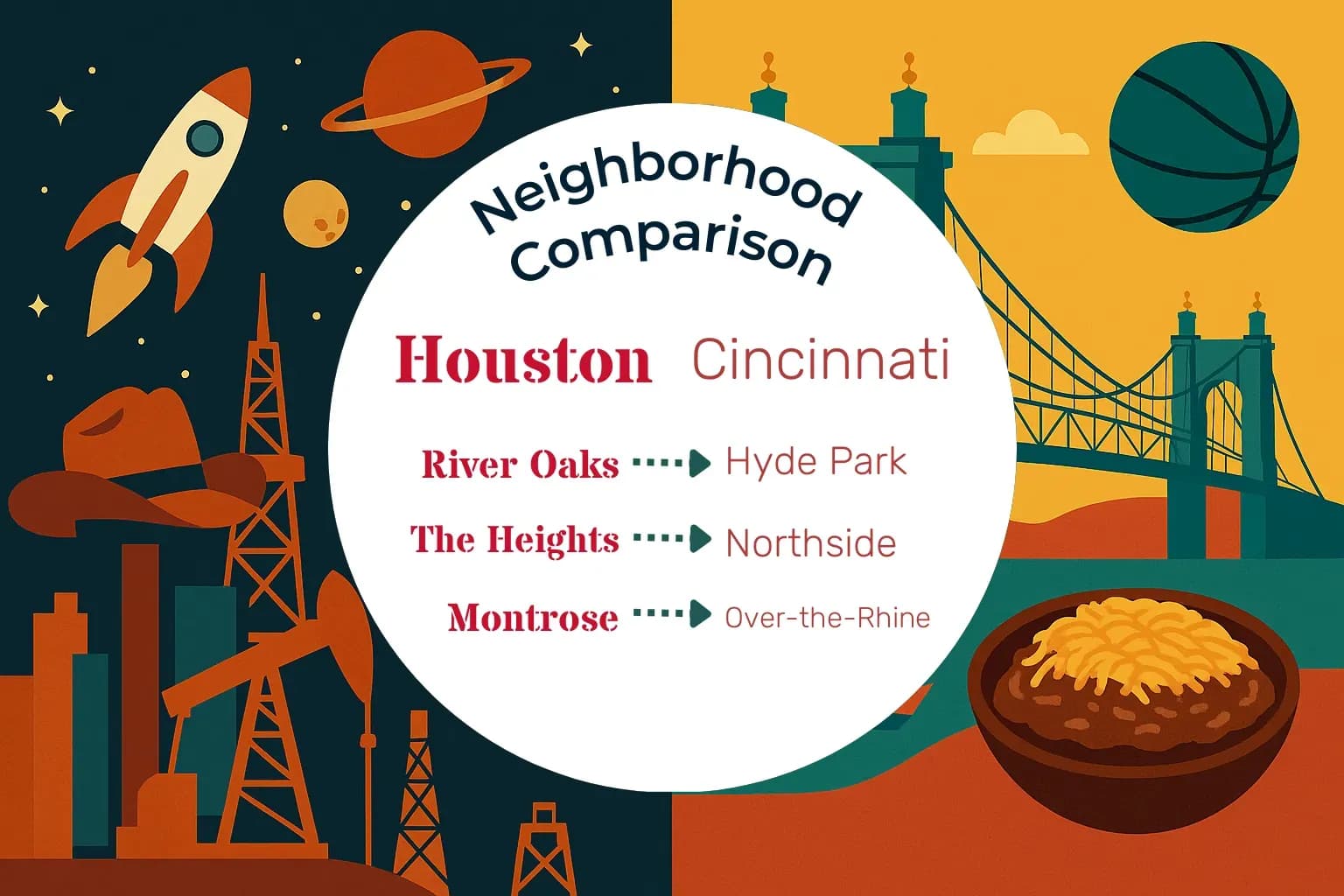 Houston vs Cincinnati Neighborhood Comparison