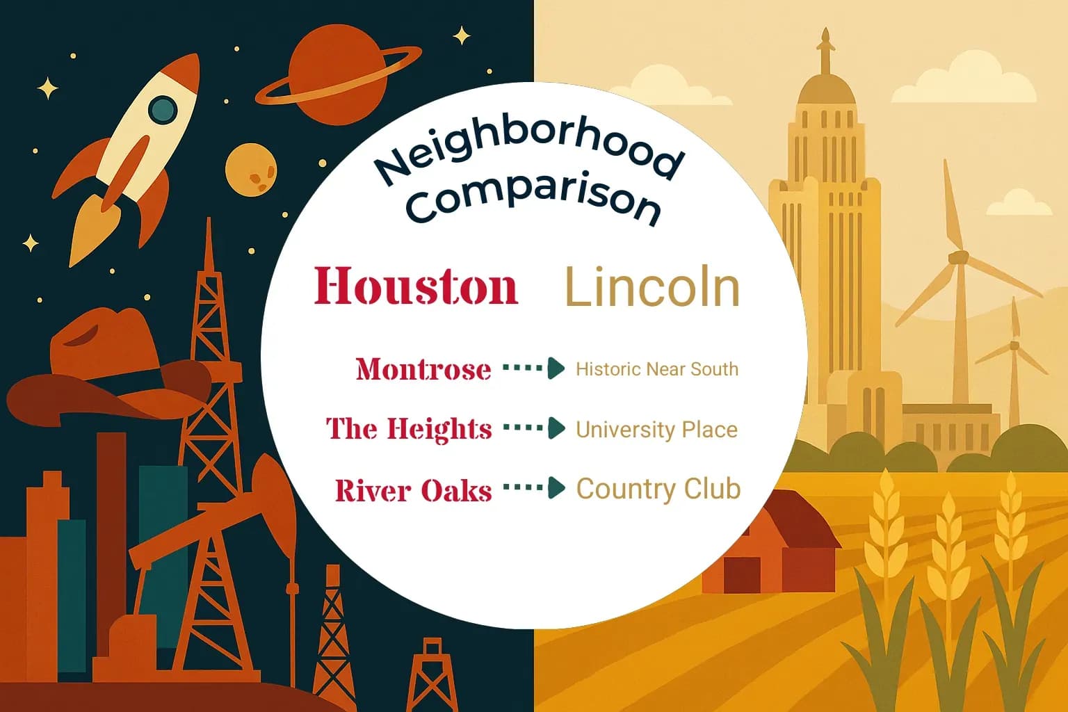 Houston vs Lincoln Neighborhood Comparison