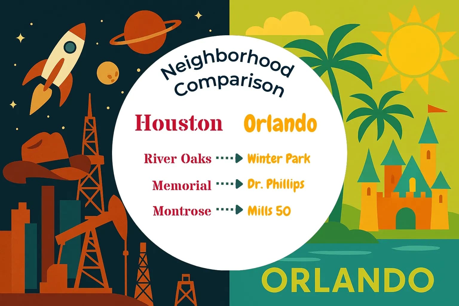 Houston vs Orlando Neighborhood Comparison