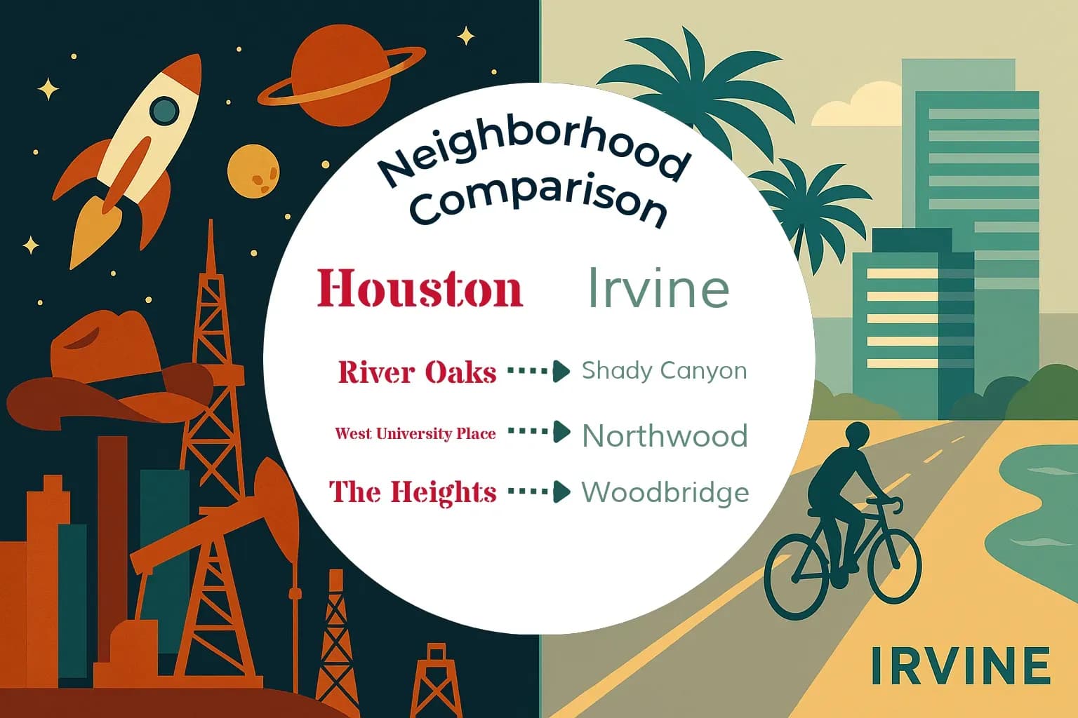 Houston vs Irvine Neighborhood Comparison