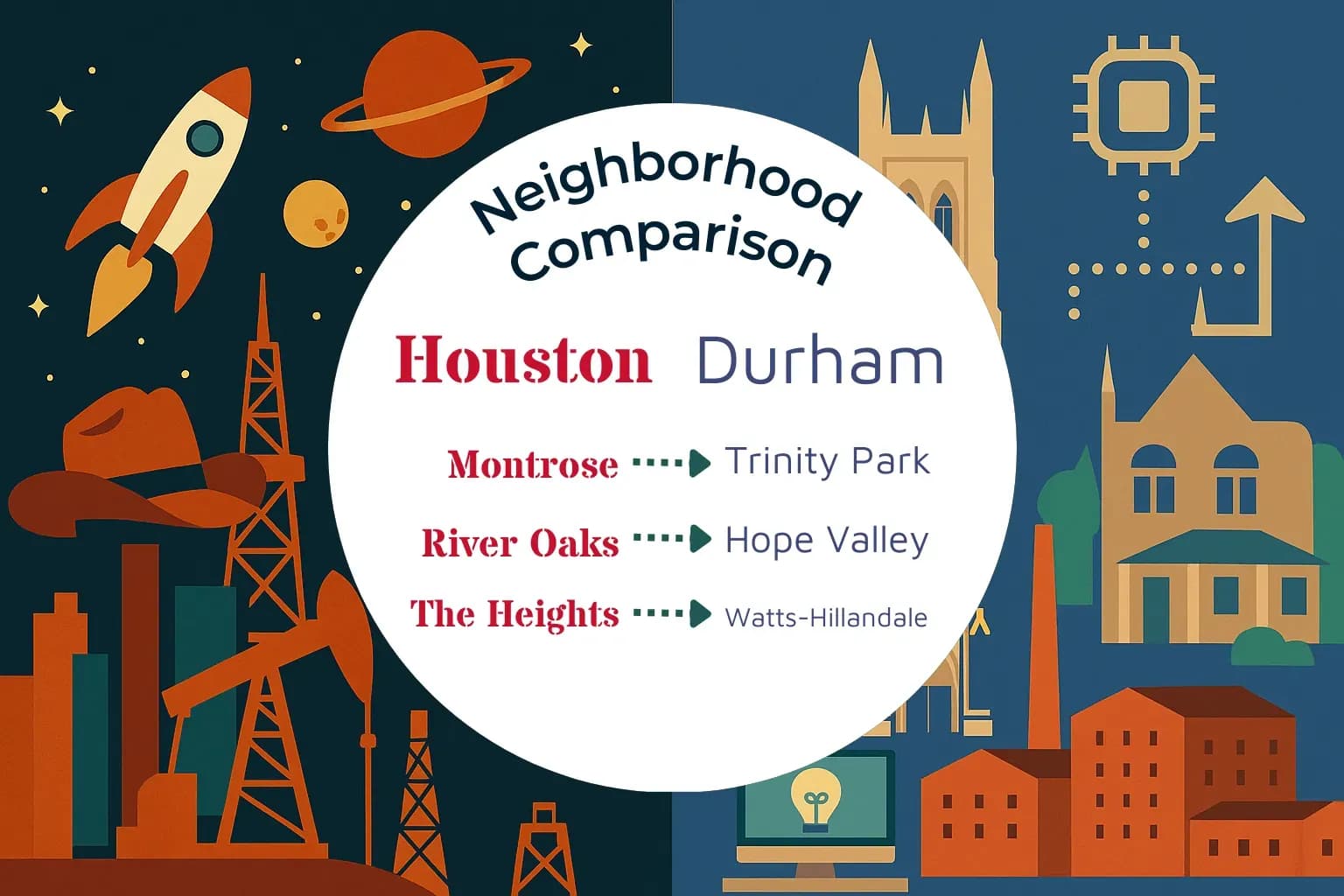 Houston vs Durham Neighborhood Comparison